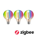 Ampoules led zb rgbw lot de 3 g95 e27 470lm 2200k-6500k dim or 230v