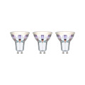 Ampoule led gu10 ecoline 2,4w x3 450lm 3000k 100° d50mm h 54mm l10mm