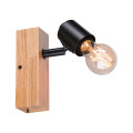 Spot arvid max. 1x20w e27 230v noir/bois