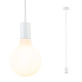 Sdb suspension led ravi e27 max60w d80mm métal blanc ip44 230v sans ampoule