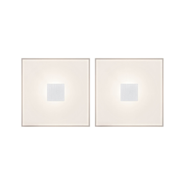 Lumitiles basic set square 10x10cm 2x0,8w 2700k 12v blanc syn/alu