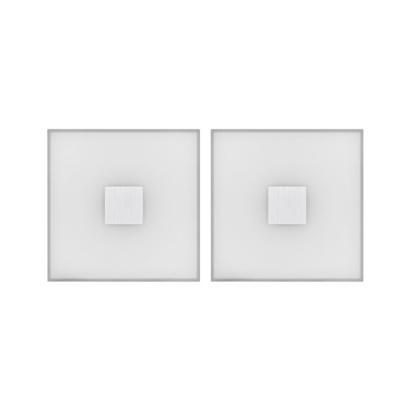 Lumitiles basic set square 10x10cm 2x0,8w 2700k 12v blanc syn/alu