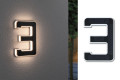 Numéro de maison extérieur solaire 3 batterie 3000k ip44 remplaçable