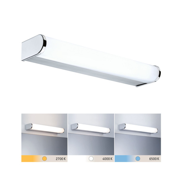 Wallceiling fr arneb ip44 led 1x_w white switch 300mm chrome 230v métal/acryl