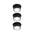 Kit encastré paulmann gil coin 3stepdim rd fixe led 3x6w 2700k 230v noir dép/acier alu - 93383
