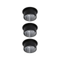 Kit encastré paulmann gil coin 3stepdim rd fixe led 3x6w 2700k 230v noir dép/acier alu - 93383