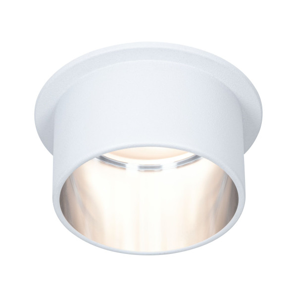 Kit encastré paulmann gil coin 3stepdim rd fixe led 1x6w 2700k 230v blanc dépoli/acier alu - 93384
