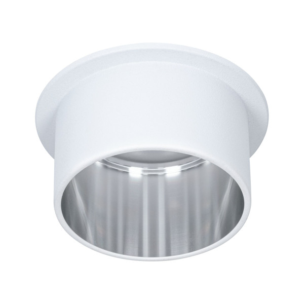 Kit encastré paulmann gil coin 3stepdim rd fixe led 1x6w 2700k 230v blanc dépoli/acier alu - 93384