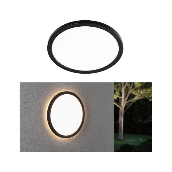Panneau lamina 230v extérieur rond blanc noir ip44 15w 3000k