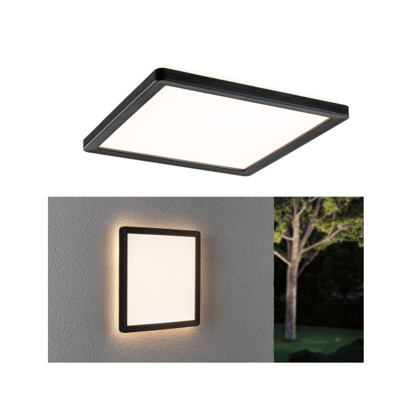 Panneau lamina 230v extérieur carré noir ip44 15w 3000k