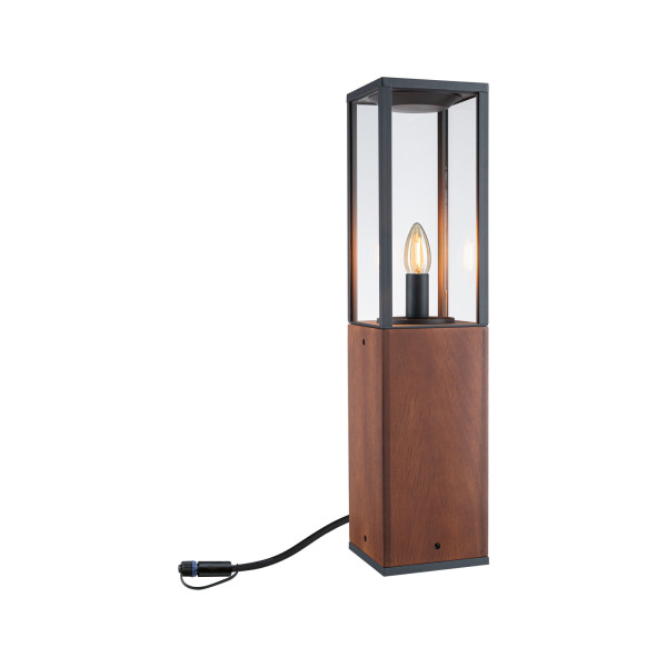 Luminaire extérieur paulmann plug & shine venea ip44 24v e14 bois