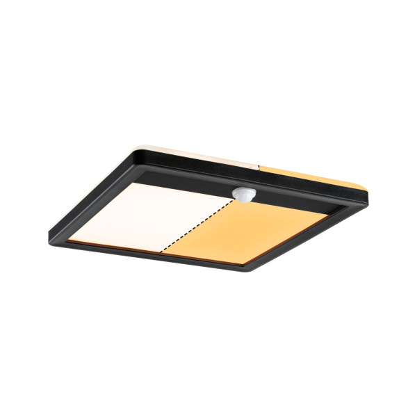Ext. 230 v lamina carré pir noir ip44 14 w 2200 k-3000 k