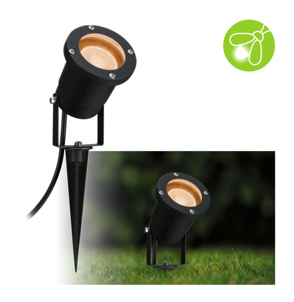 Garden spot extérieur 230 v 2200 k resp. insectes gu10 métal noir