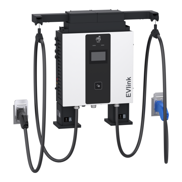Evlink pro dc - borne de recharge - 60 kw - 1xccs2+1xch - câble management -3,6m