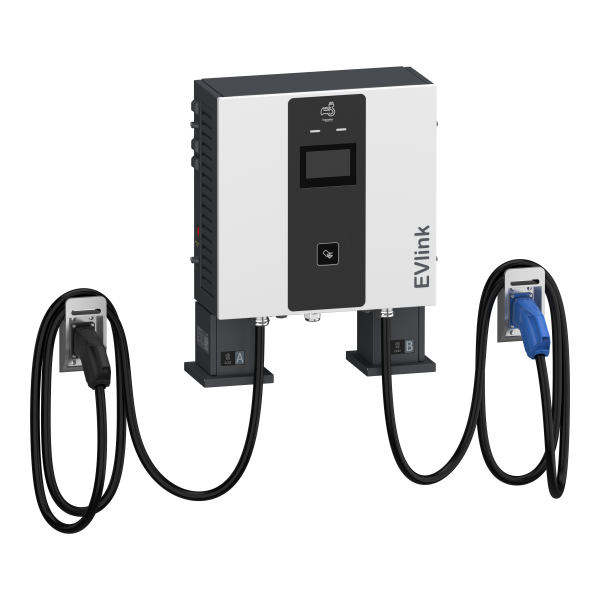 Evlink pro dc - borne de recharge - 60 kw - 1xccs2+1xch - câble management -5m