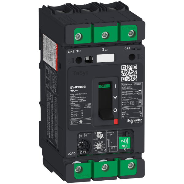 Tesys gv - disjoncteur magnéto-thermique - ul- in 80a - 25ka - everlink