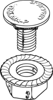 Boulon poêlier pour chemin de câble tôle p31 m/f avec écrous btrcc 6x12 - finition inox 316l