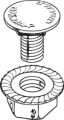 Boulon poêlier pour chemin de câble tôle p31 m/f avec écrous btrcc 6x12 - finition inox 316l
