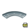 Coude 90 degrés avec fond perforé pour chemins de câbles tôle p31 m/f - hauteur 25mm et largeur 150mm - finition gs