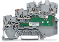 Borne pour capteurs npn, 3 conducteurs - led - pe isolé rail