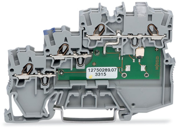 Borne pour capteurs pnp, 3 conducteurs - led - pe isolé rail