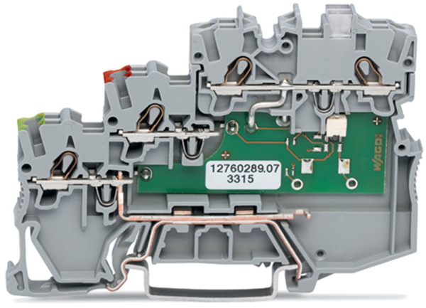 Borne pour capteurs npn, 3 conducteurs - led - pe racc rail