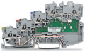 Borne pour capteurs npn, 4 conducteurs- led - pe racc rail