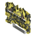 Borne de passage pour 2 conducteurs 1,5mm², gris foncé-jaune