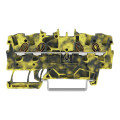 Borne de passage pour 4 conducteurs 1,5mm², gris foncé-jaune