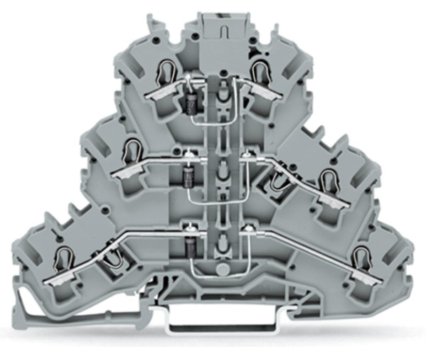 Topjob's borne à 3 diodes 3 étages 2c / 2,5 (4) mm² / circuit i / gris