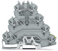 Topjob's borne 4 étages 2,5 (4) mm² / l1-l2-l3-pe / gris / support - Wago - 20024157