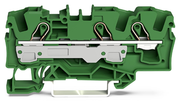 Borne de passage pour 3 conducteurs 6mm², vert
