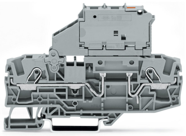 Borne à fusible pour 2 conducteurs avec porte-fusible pivotant pour cartouche ty