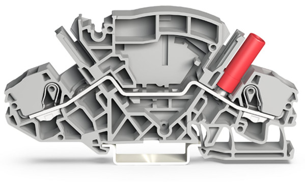 Borne de passage pour 2 conducteurs 6mm², gris