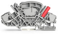 Borne de passage pour 2 conducteurs 6mm², gris