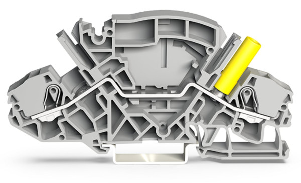 Borne de passage pour 2 conducteurs 6mm², gris
