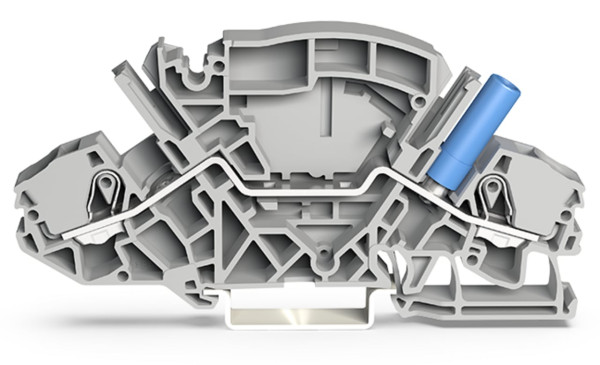 Borne de passage pour 2 conducteurs 6mm², gris