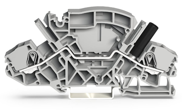 Borne de passage pour 2 conducteurs 6mm², gris