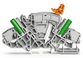 Borne sectionnable et de mesure pour p. ex. pour circuit de ti avec support pour