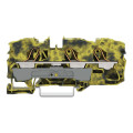 Borne de passage pour 3 conducteurs 10mm², gris foncé-jaune