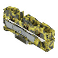 Borne de passage pour 3 conducteurs 16mm², gris foncé-jaune