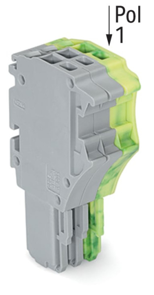 Connecteur femelle pour 1 conducteur gris/ja-ve
