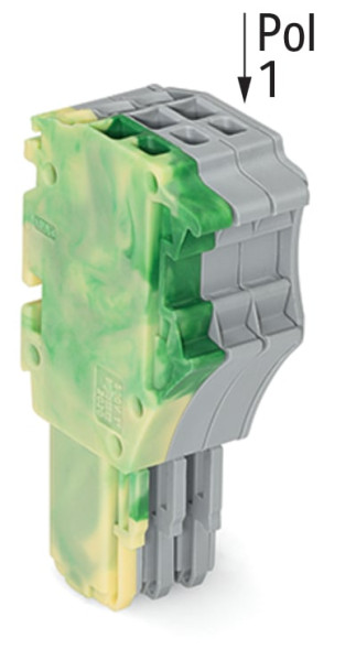 Connecteur femelle pour 1 conducteur ja-ve/gris