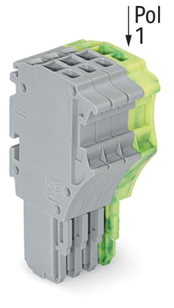 Connecteur femelle pour 1 conducteur gris/ja-ve