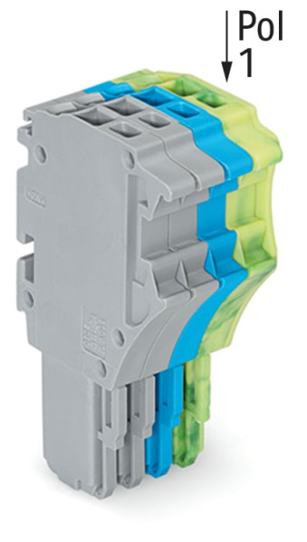 Connecteur femelle pour 1 conducteur gris/bleu/ja-ve