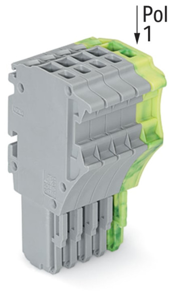Connecteur femelle pour 1 conducteur gris/ja-ve