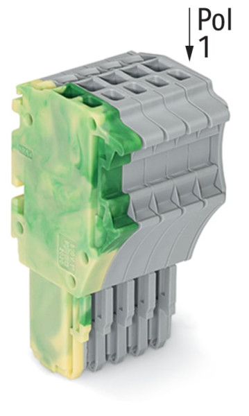 Connecteur femelle pour 1 conducteur ja-ve/gris