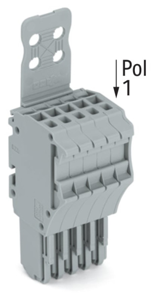 Connecteur femelle pour 1 conducteur gris