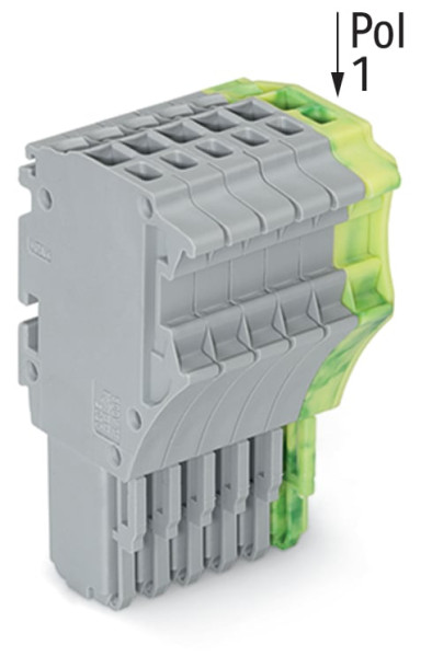 Connecteur femelle pour 1 conducteur gris/ja-ve