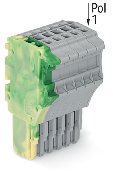 Connecteur femelle pour 1 conducteur ja-ve/gris